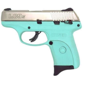 Ruger LC9S 9mm Nickel/Turquoise Adjustable Sights, 7 Rd Mag - Handsguns - American Guns & Ammo