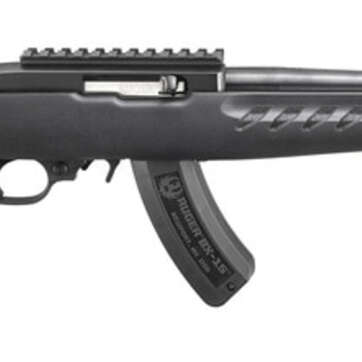 Ruger 22 Charger Railed Brace Mount, Rimfire Pistol, 22 LR, 8" 1/2-28 Threaded Barrel, Matte Black, A2-Style Grip, Black Polymer Stock, Picatinny Top Rail Installed, 15Rd, Includes Adjustable Bipod - Handsguns | American Guns & Ammo