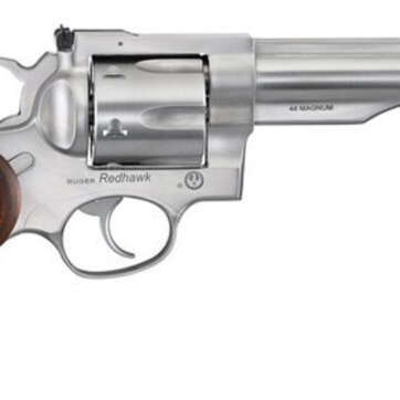 Ruger Redhawk, .44 Mag, 5.5" Barrel, 6rd, Satin Stainless, Wood Grips - Handsguns | American Guns & Ammo