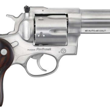 Ruger Redhawk, 45 ACP / .45 Colt, 4.2" Barrel, 6rd, Satin Stainless, Wood Grips - Handsguns | American Guns & Ammo