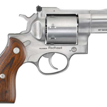 Ruger Redhawk, .357 Mag, 2.75" Barrel, 8rd, Satin Stainless, Wood Grips - Handsguns | American Guns & Ammo