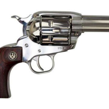 Ruger Vaquero .357 Mag/.38 Spl, 3.75" Barrel, Hardwood Grips, Stainless, 6rd - Handsguns - American Guns & Ammo