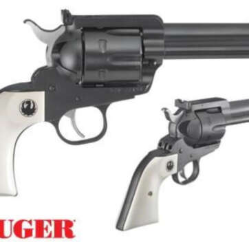 Ruger Blackhawk Flattop 45LC/45 ACP, 4 5/8" Barrel Ivory Grips, Adjustable Sights - Handsguns | American Guns & Ammo