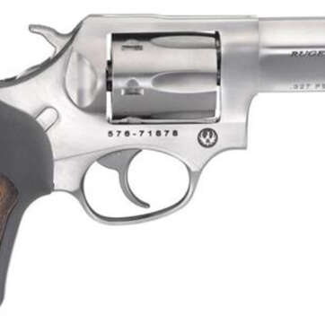 Ruger SP101 327 Fed 3" Barrel 6 rd Black Rubber, Wood Insert Grip SS - Handsguns | American Guns & Ammo