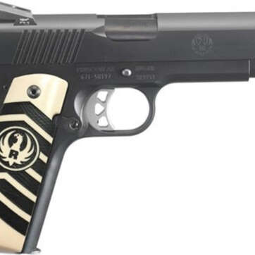 Ruger SR1911 Govt 10MM 5" Barrel Night Sights, Ivorylite/Chevron Grips 8rd Mag - Handsguns | American Guns & Ammo