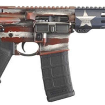 Ruger AR-556 AR-15 Pistol 5.56/.223, 10.5" Barrel, SBA3 Pistol Brace, M-LOK, American Flag, 30rd - Handsguns | American Guns & Ammo