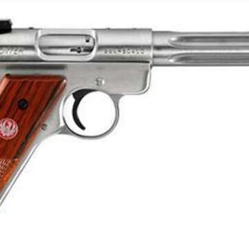Ruger MKIII Hunter, 22LR, 5.5" Fluted Barrel, Fiber Optic Site, SS - Handsguns | American Guns & Ammo