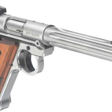Ruger Mark IV Hunter Pistol, 22LR, 6.8" Barrel, Wood Grips, Stainless Steel, 10rd Mag - Handsguns | American Guns & Ammo