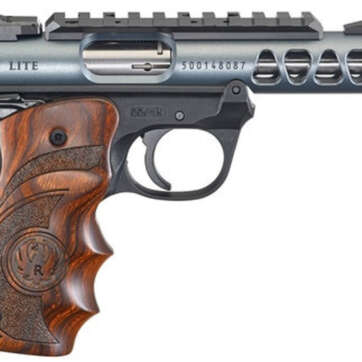 Ruger Mark IV Lite, 22/45 22LR, 4.4" Barrel, Polymer Frame, Diamond Gray Finish, Wood Laminate Grips, 10Rd Mag - Handsguns | American Guns & Ammo