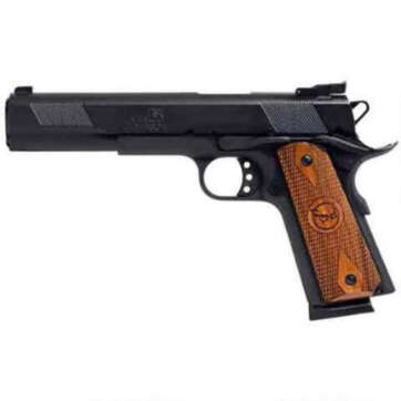 Iver Johnson 1911A1, 45 ACP, 6", 8rd, Blued/Walnut Grips - Handsguns - American Guns & Ammo
