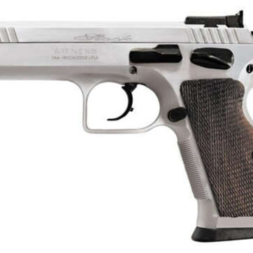 EAA Witness Elite Stock 2, .38 Super, 4.5" Barrel, 17rd, Checkered Walnut Grip, Chrome Competition - Handsguns | American Guns & Ammo