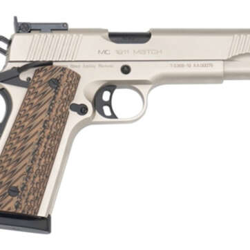 Girsan MC1911 Match 45 ACP, 5" Barrel, Ambi Safety, Nickel, 8rd - Handsguns | American Guns & Ammo