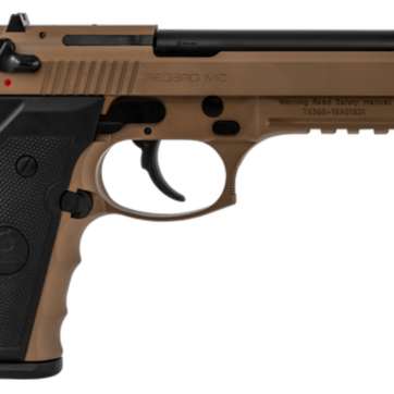 Girsan REGARD MC, 92 DA/SA, Full Size, 9mm, 4.9" Barrel, Alloy Frame, Flat Dark Earth Color, 18Rd, Ambidextrous Safety/Decocker, Fixed Sights, 18Rd - Handsguns | American Guns & Ammo