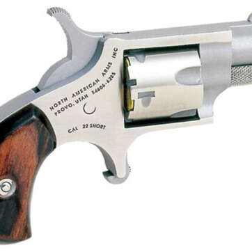 NAA 22 Short Mini-Revolver 1.12" Barrel 5rd Rosewood Grip SS - Handsguns | American Guns & Ammo