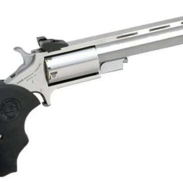 NAA 22 Mini Master 22LR/22 Mag 4" 5rd Adjustable Sight Black Rubber Grip Stainless - Handsguns | American Guns & Ammo