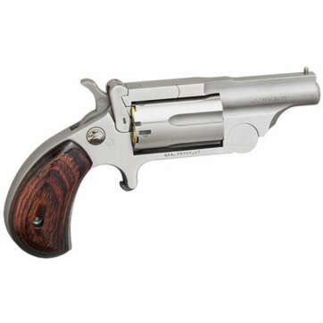 North American Arms Mini Revolver, Ranger II, Revolver, 22 WMR, 1.625", Full Ribbed Barrle, Full Bead Blast, Rosewood Grips, Fixed Sights, 5Rd, Break Open Cylinder - Handsguns | American Guns & Ammo