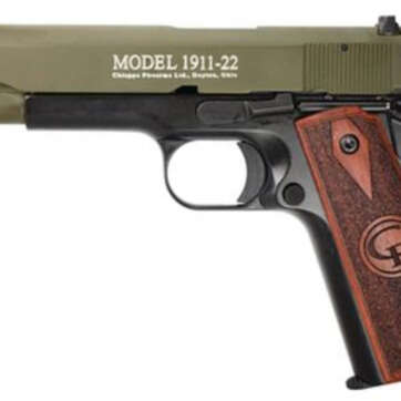 Chiappa Standard 1911 22LR 5" Barrel Olive Drab Slide, Black Frame 10 Round Mag - Handsguns - American Guns & Ammo
