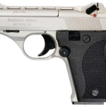 Phoenix Model HP22 Pistol, 22LR, 3", Nickel, Black Grips, 10 Round Mag - Handsguns | American Guns & Ammo