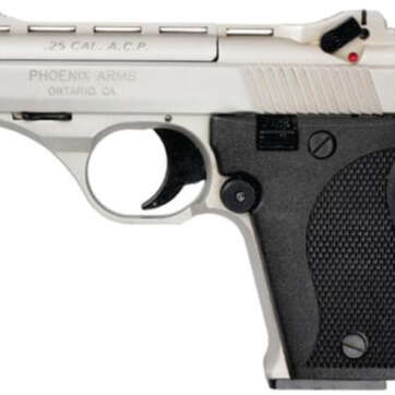 Phoenix Model HP .25 ACP 3 Inch Barrel Nickel Finish Black Grips 10 Rd Mag - Handsguns | American Guns & Ammo