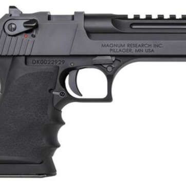 Magnum Research Desert Eagle L5 44 Mag, 5" Barrel w/Integral Muzzle Brakel, Black Finish, Hogue Soft Rubber Grips w/Finger Grooves, 8Rd Mag - Handsguns | American Guns & Ammo