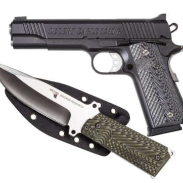 Desert Eagle 1911 Pistol/Knife Combo 45 ACP 5" Barrel 8rd Mag Plus 1911 Fixed Blade Knife, Sheath - Handsguns - American Guns & Ammo