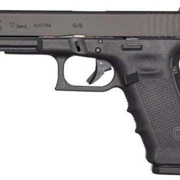 Glock, 17 Gen4, Striker Fired, Full Size, 9mm, 4.49" Barrel, Polymer Frame, Matte Finish, Fixed Sights, 10Rd, 3 Magazines - Handsguns - American Guns & Ammo