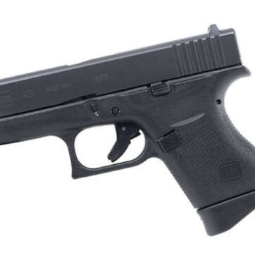 Glock, 43, Semi-automatic Pistol, Double Action Only, Compact, 9mm, 3.25" Barrel, Polymer Frame, Matte Finish, 6Rd, Fired Case, Fixed Sights - Handsguns | American Guns & Ammo