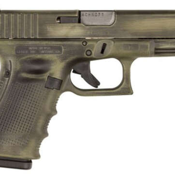 Glock G17 Gen4 Double 9mm, 4.48" Barrel ,OD Green Battleworn Finish, Interchangeable Grips, 17rd Mag - Handsguns | American Guns & Ammo