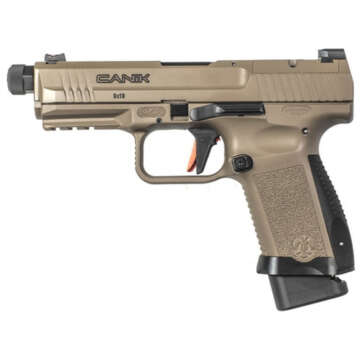 Canik TP9 Elite Combat 9mm Single 4.78" Threaded Barrel,, /18+1 Desert Tan Interchangeable Backstrap Grip Polymer Frame Desert Tan Cerakote Slide, 15 rd - Handsguns | American Guns & Ammo