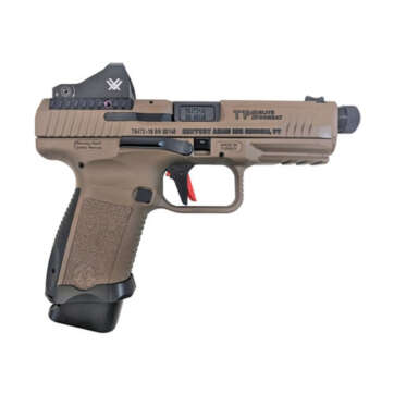 Canik TP9SF Combat 9mm, 4.78" Threaded Barrel, Mag Well, FDE, Vortex Viper, 15rnd Mags - Handsguns | American Guns & Ammo