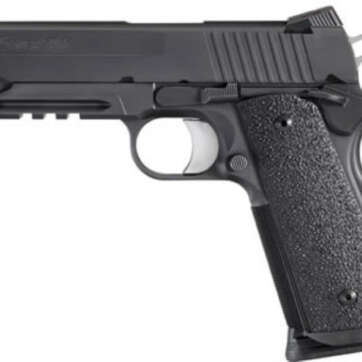 SIG 1911 45 ACP 4.2In TAC OPS BLK SAO Siglite Ergo XT Grip (4) 8RD Steel MAG Rail - Handsguns - American Guns & Ammo