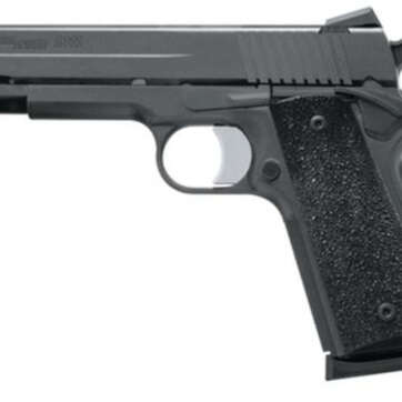 Sig 1911 45 ACP, 5" Barrel, XO Black SAO Contrast Sights Black Polymer Grip (2) 8RD Steel MAG - Handsguns | American Guns & Ammo