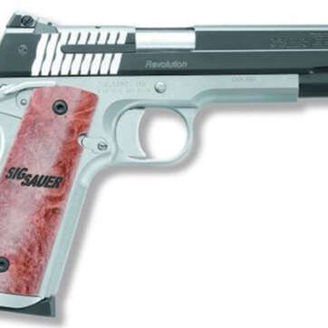 Sig 1911 45 ACP, 5" Barrel, STX Reverse 2-Tone SAO Siglite Burled Maple Grip (2) 8RD Steel MAG - Handsguns | American Guns & Ammo