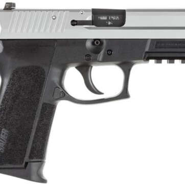 Sig Sp2022 9MM 3.9In 2-Tone Black/Stainless Da/Sa Siglite Polymer Grip (2) 15Rd Steel MAG Rail - Handsguns - American Guns & Ammo
