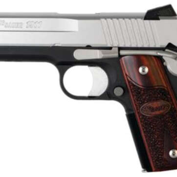 Sig 1911 45 ACP 4.2In C3 2-Tone SAO Contrast Sights Rosewood Grip (2) 7RD Steel MAG Sig 1911 45 ACP 4.2In C3 2-Tone SAO Contrast Sights Rosewood Grip (2) 7RD Steel MAG - Handsguns - American Guns & Ammo