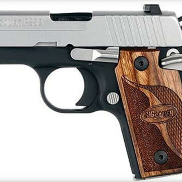 Sig P238 380 ACP 2.7In SAS 2-Tone SAO Siglite Walnut Grip (1) 6RD Steel MAG Dehorned SRT - Handsguns | American Guns & Ammo