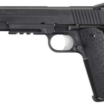 Sig 1911 45 ACP 5.6In TAC OPS Black SAO Siglite Ergo XT Grip (4) 8RD Steel MAG Rail Threaded (.578X28 RH) - Handsguns - American Guns & Ammo