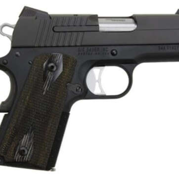 Sig 1911 45 ACP 3.3In Nitron Black SAO Siglite Blackwood Grip (2) 7RD Steel MAG - Handsguns | American Guns & Ammo