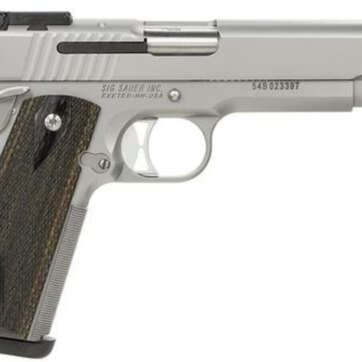 SIG 1911 40 S&W 5IN Match Elite Stainless Finish SAO Adjustable Sights Blackwood Grip (2) 8RD Steel MAG - Handsguns - American Guns & Ammo