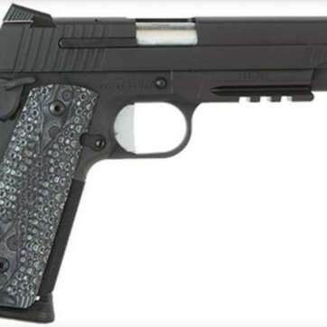 Sig 1911 45 ACP, 5" Barrel, Extreme Black SAO Siglite Black/Gray G10 Grip (2) 8RD Steel MAG Rail - Handsguns - American Guns & Ammo