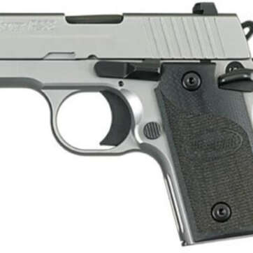 Sig P238 380 ACP 2.7In HD Stainless Finish SAO Siglite Black G10 Grip (1) 6RD Steel MAG CA Compliant - Handsguns | American Guns & Ammo