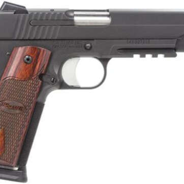 Sig 1911 45 ACP 5" Nitron, Black, SAO, Siglite, Rosewood Grip, 2x8rd, Rail, CA Compliant - Handsguns | American Guns & Ammo
