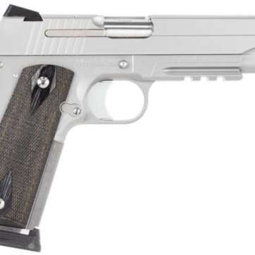 Sig 1911 45 ACP, 5" Barrel, Stainless Stainless Finish SAO Siglite Blackwood Grip (2) 8RD Steel MAG Rail CA Compliant - Handsguns - American Guns & Ammo