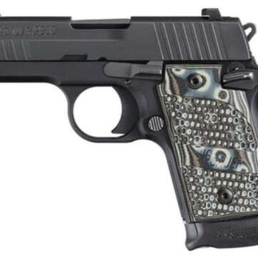 Sig P938 9MM 3IN Extreme Black SAO Siglite Black/Gray G10 Grip (1) 7RD Steel MAG Ambi Safety - Handsguns | American Guns & Ammo