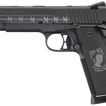 Sig 1911 POW-MIA 45 ACP Custom Engraved Nitron Custom Hogue POW-MIA Grips Black - Handsguns | American Guns & Ammo