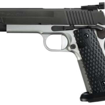 Sig 1911 45 ACP, 5" Barrel, MAX Michel Reverse 2-Tone SAO Adjustable Sights Black G10 Grip (2) 8RD Steel MAG ICE Magwell - Handsguns | American Guns & Ammo