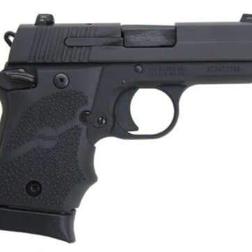 Sig P938 9MM 3IN Nitron Black SAO Siglite Black Rubber Grip (1) 7RD Steel MAG Ambi Safety - Handsguns | American Guns & Ammo