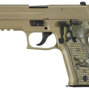 Sig P226 9MM 4.4In Scorpion Flat Dark Earth Da/Sa Siglite Black/Green G10 Grip (2) 10Rd Steel MAG CA Compliant SRT - Handsguns - American Guns & Ammo