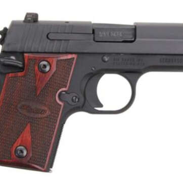 Sig P938 9MM 3IN Nitron Black SAO Siglite Rosewood Grip (1) 6RD Steel MAG Ambi Safety MA Compliant - Handsguns | American Guns & Ammo