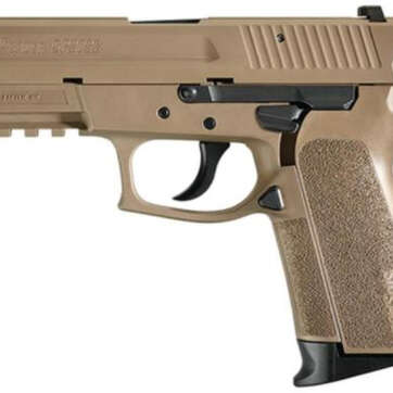 Sig Sp2022 9MM 3.9In Flat Dark Earth Da/Sa Siglite Flat Dark Earth Polymer Grip (2) 15Rd Steel MAG Rail - Handsguns - American Guns & Ammo